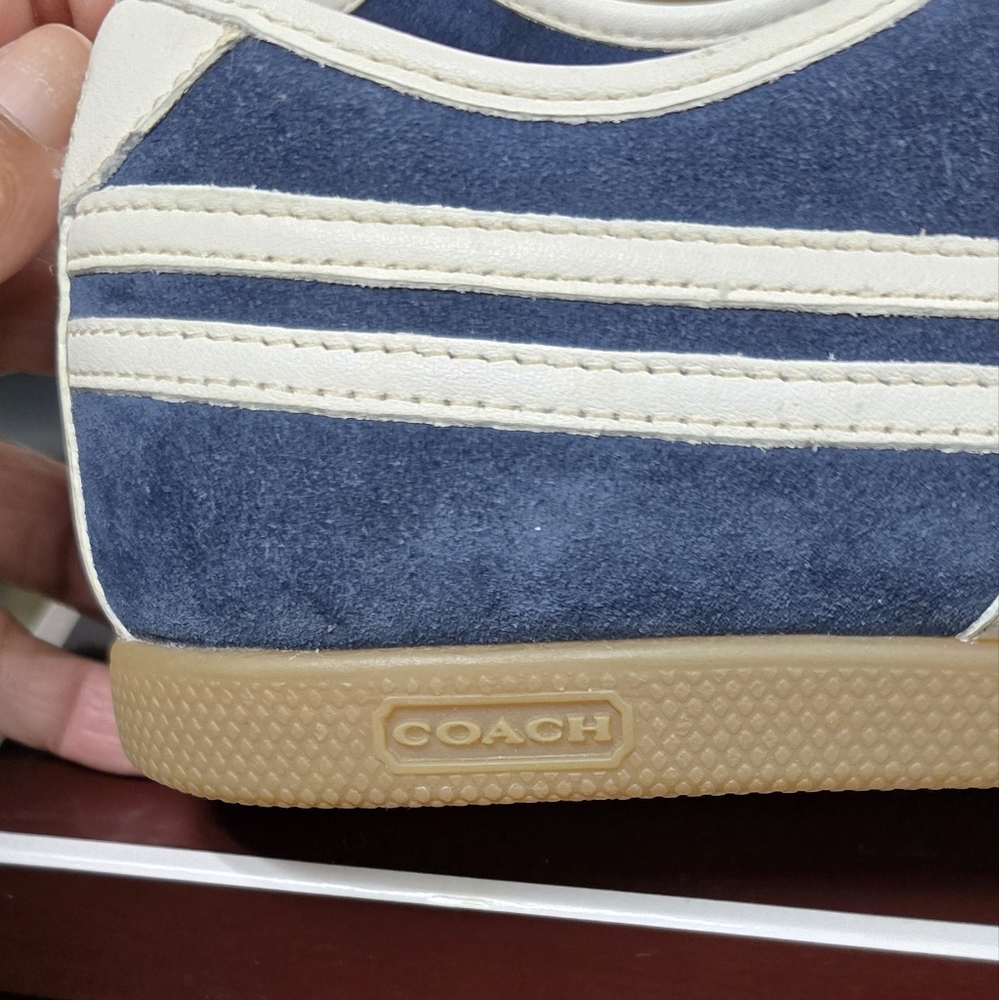 Coach Frasier Retro Sneakers in blue suede and White - Picture 7 of 11